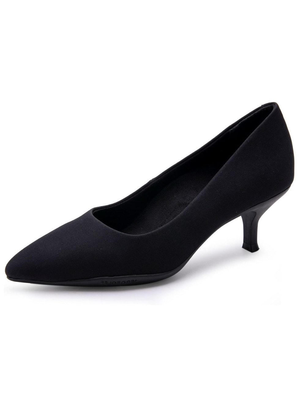 AEROSOLES Black Pointed Toe Kitten Heel Pump ludlow